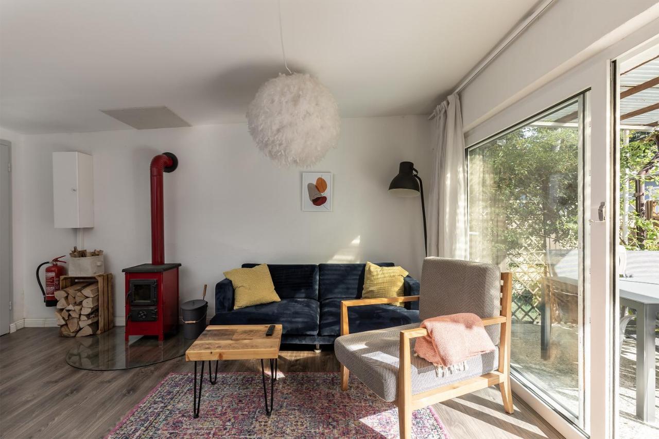 Gemutliches Tinyhouse Bungalow Mit Kamin & Sauna Am See Joachimsthal Bagian luar foto